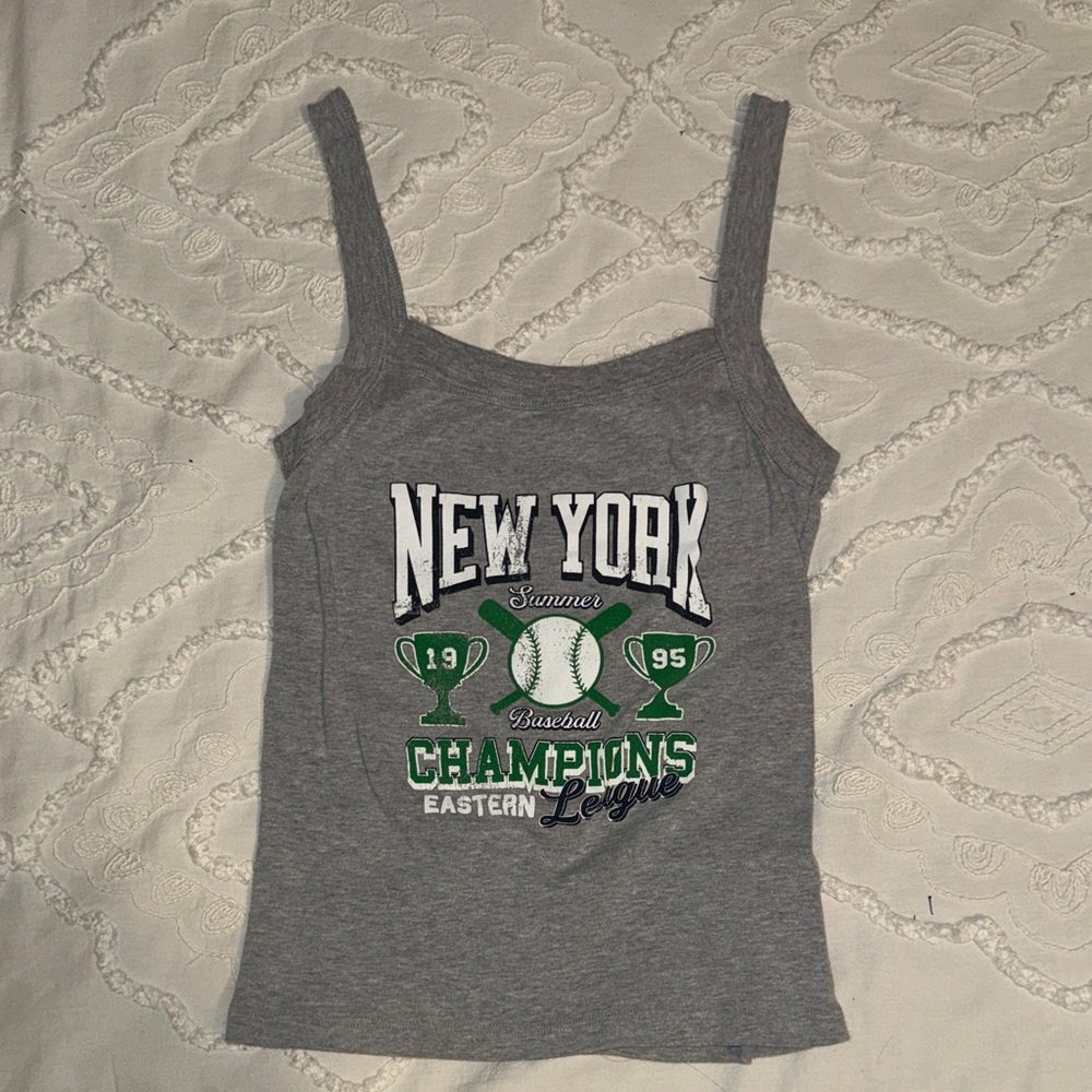Vintage Gray New York Baseball Tank Top